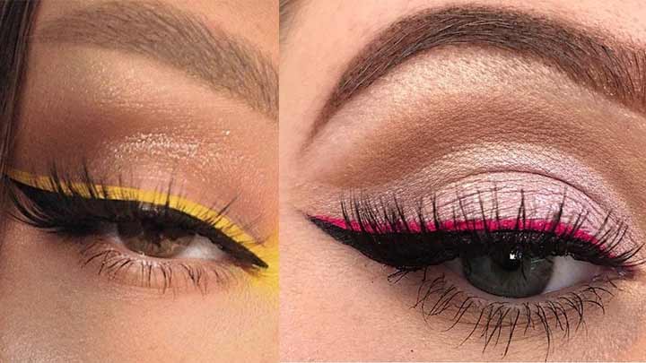 نحوه کشیدن خط چشم دو رنگ