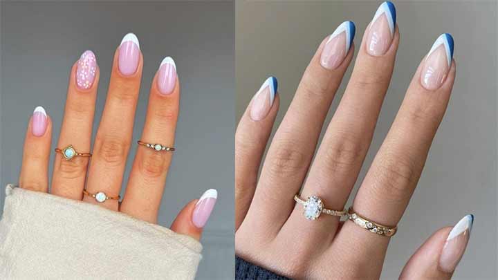 طراحی ناخن مینیمال با فرنچ ظریف سفید طراحی ناخن مینیمال با فرنچ ظریف سفید