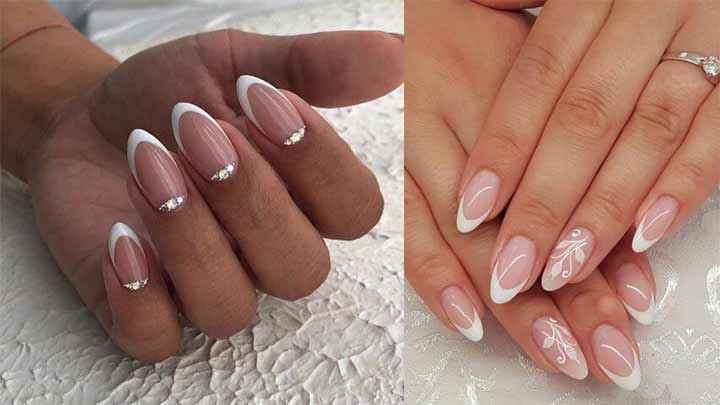 ناخن فرنچ سفید اکلیلی ناخن فرنچ سفید اکلیلی