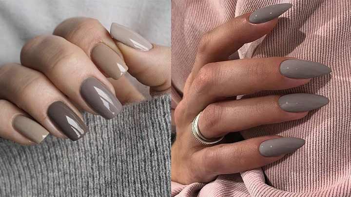 طراحی ناخن با رنگ‌های تیره نود