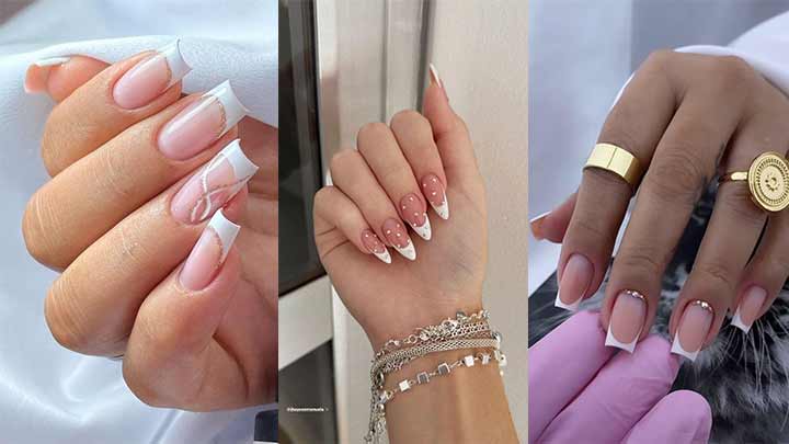 ناخن طرح ساده و با کلاس با فرنچ سفید ناخن طرح ساده و با کلاس با فرنچ سفید