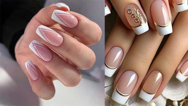 فرنچ سفید شیک و ساده ناخن فرنچ سفید شیک و ساده ناخن