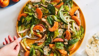 سالاد زردآلو و اسفناج (طعمی تازه و رنگارنگ برای شام)