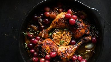 طرز تهیه مرغ کبابی با ترخون و انگور (طعمی متفاوت و لذیذ برای شام)