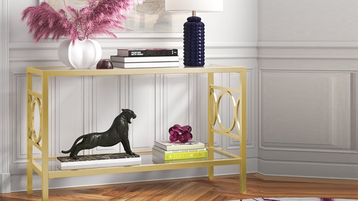 میز کنسول فلزی و شیشه‌ای از مدل‌های جدید و ترند 1403