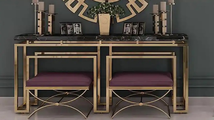 میز کنسول‌های فلزی و سنگی از مدل‌های جدید و ترند 1403