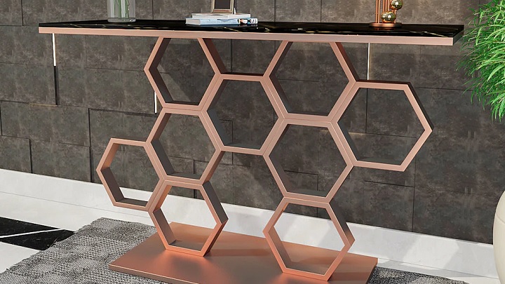 میز کنسول‌های فلزی و سنگی از مدل‌های جدید و ترند 1403