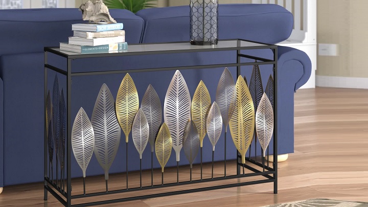 میز کنسول فلزی و شیشه‌ای از مدل‌های جدید و ترند 1403