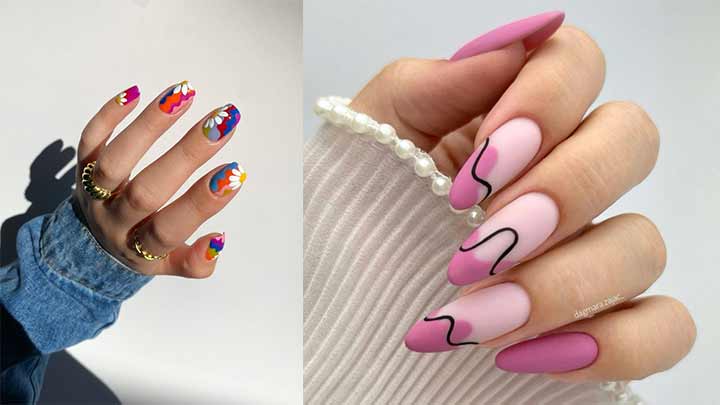 ترکیب رنگ گلبهی و صورتی برای طراحی ناخن ترکیب رنگ گلبهی و صورتی برای طراحی ناخن