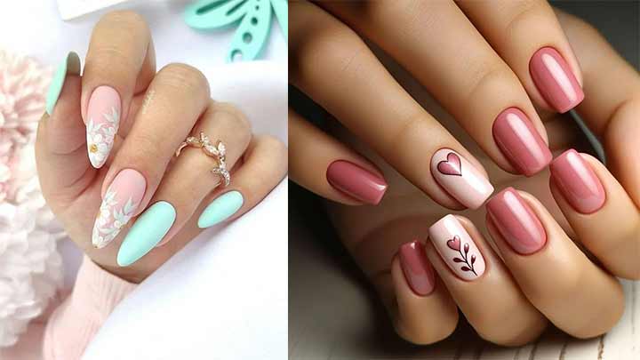 ترکیب رنگ سبز و صورتی برای لاک ناخن ترکیب رنگ سبز و صورتی برای لاک ناخن