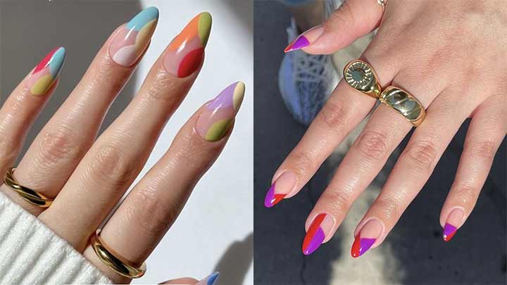 ترکیب رنگ صورتی و بنفش جذاب برای طراحی ناخن ترکیب رنگ صورتی و بنفش جذاب برای طراحی ناخن