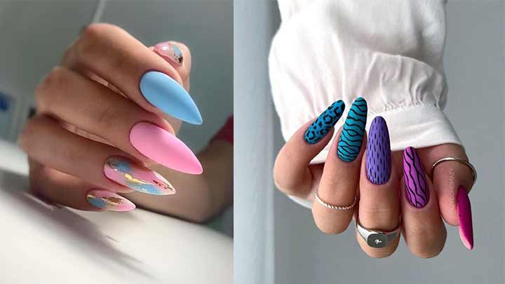 کاشت ناخن بلند با رنگهای جیغ تابستانی کاشت ناخن بلند با رنگهای جیغ تابستانی