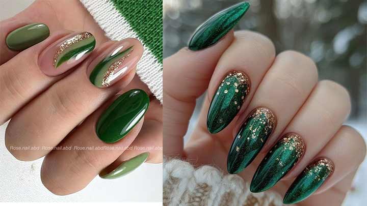 طراحی ناخن با لاک شاین دار خاص و لاکچری