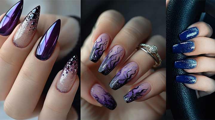 دیزاین کاشت ناخن شاین دار