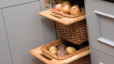 سبدهای سیب زمینی و پیاز مدرن؛ ترکیبی از نظم و زیبایی