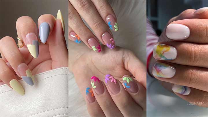 دیزاین ناخن تابستانه با طرح گل