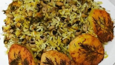 طرز تهیه کته لوبیا چشم بلبلی (ناهار ساده و کم هزینه)