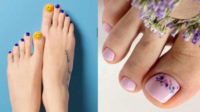 طراحی ناخن پا ساده و شیک 2024