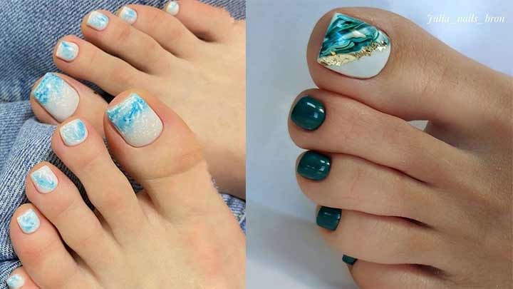 ناخن‌های پا را با این طرح‌ها زیباتر کنید