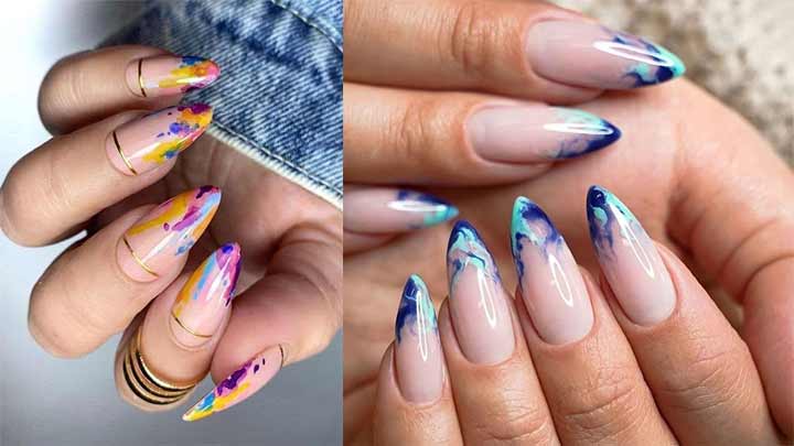 دیزاین ناخن مرمر فرنچ دیزاین ناخن مرمر فرنچ