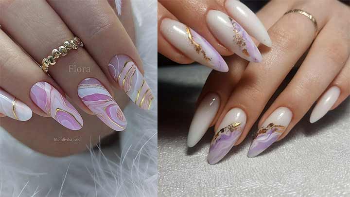 طرح منحصر به فرد ماربل با لاک ژل یاسی طرح منحصر به فرد ماربل با لاک ژل یاسی