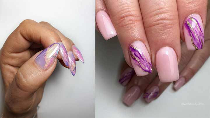 لاک ژل شیک و خاص برای طرح مرمر تابستانی لاک ژل شیک و خاص برای طرح مرمر تابستانی