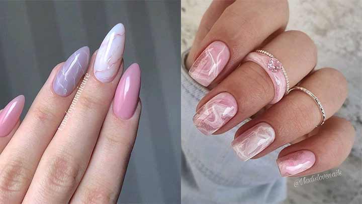 دیزاین ناخن ماربل برای تابستان دیزاین ناخن ماربل برای تابستان