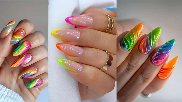 طرح ناخن تابستانه با رنگ جیغ طرح ناخن تابستانه با رنگ جیغ