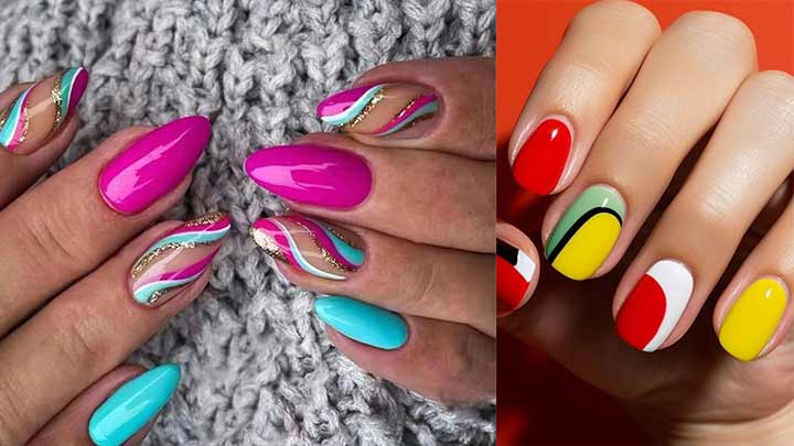 رنگهای جیغ ترکیبی برای دیزاین ناخن رنگهای جیغ ترکیبی برای دیزاین ناخن