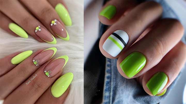 ناخن تابستانه رنگ سبز ناخن تابستانه رنگ سبز