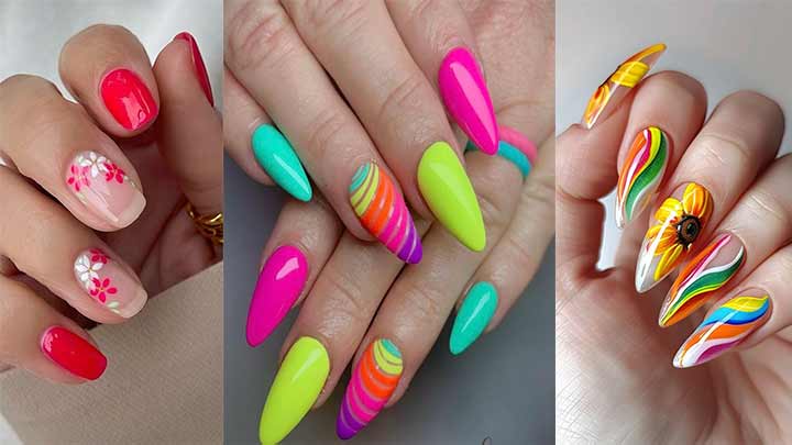 ناخن تابستانه با رنگهای شاد و جیغ ناخن تابستانه با رنگهای شاد و جیغ