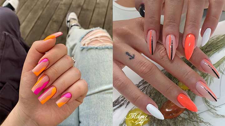 ناخن تابستانه با طرح شیک و خاص ناخن تابستانه با طرح شیک و خاص