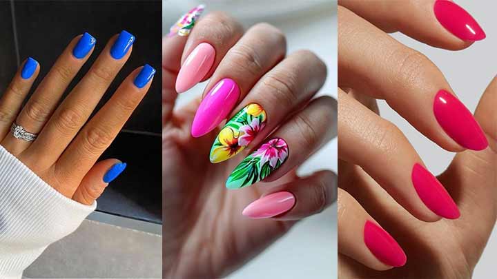 ناخن ساده رنگ جیغ ناخن ساده رنگ جیغ