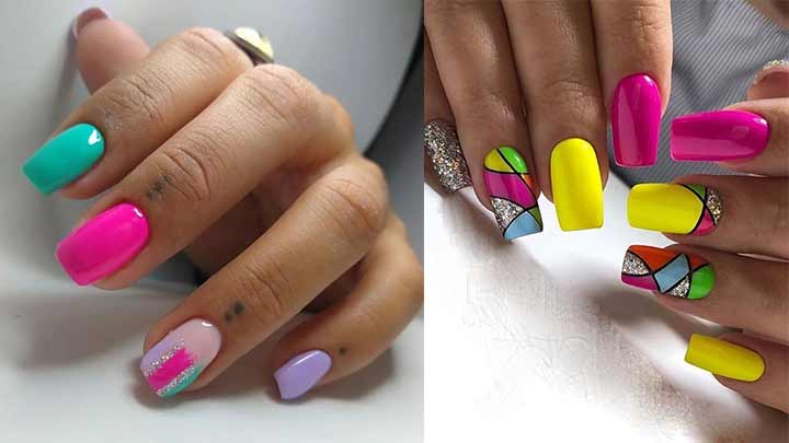 ناخن تابستانه رنگ صورتی ناخن تابستانه رنگ صورتی