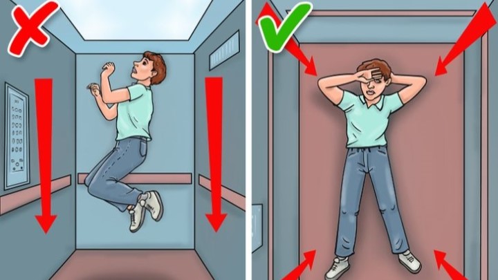 هنگام سقوط آسانسور دراز بکشید هنگام سقوط آسانسور دراز بکشید