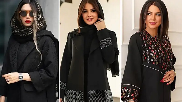 مدل مانتو مشکی کوتاه مجلسی کار شده برای مهمانی و مراسم