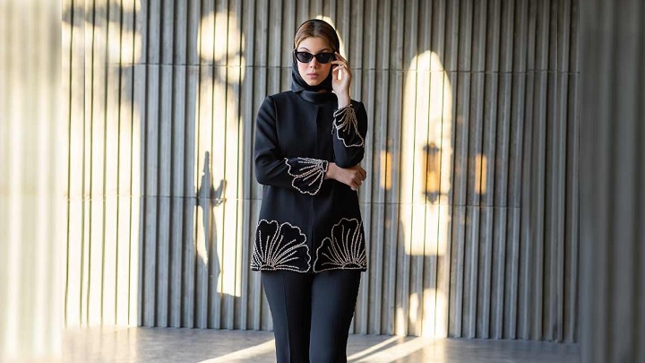 مدل مانتو مشکی کوتاه مجلسی کار شده برای مهمانی و مراسم