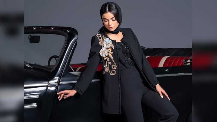 مدل مانتو مشکی کوتاه مجلسی کار شده برای مهمانی و مراسم