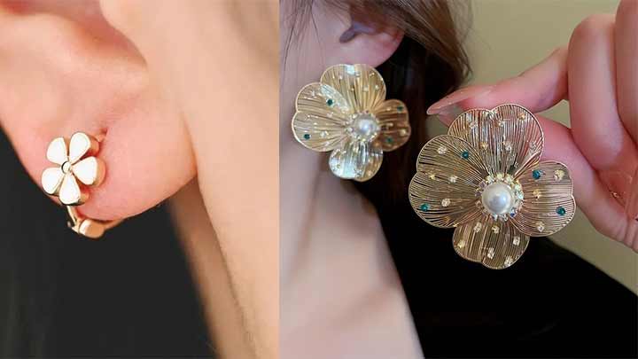 بهترین و جذاب گوشواره طرح گل بهترین و جذاب گوشواره طرح گل