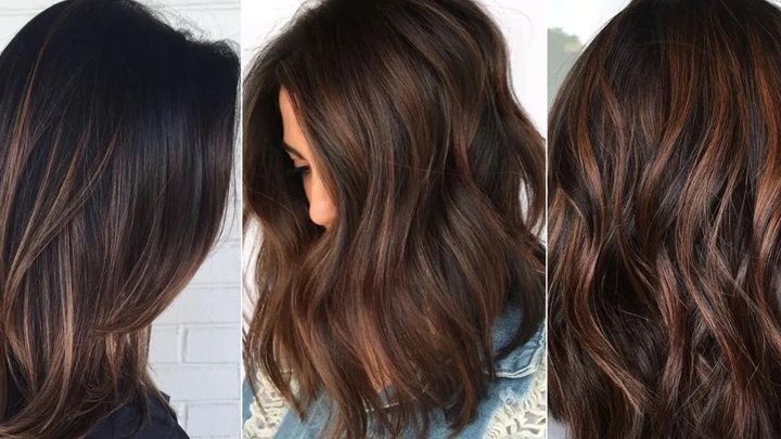 هایلایت قهوه‌ای شکلاتی از رنگ موی پاییزی ترند 2024