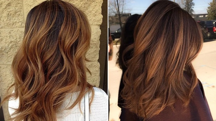 بالیاژ گرم شاه بلوطی از رنگ موی پاییزی ترند 2024