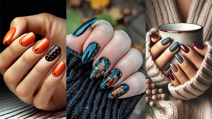 طرح پاییزی جذاب برای دیزاین ناخن طرح پاییزی جذاب برای دیزاین ناخن