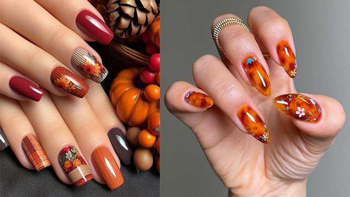 جذابترین طرح ناخن پاییزی ترند جذابترین طرح ناخن پاییزی ترند