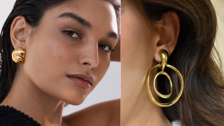 در زمان استفاده از گوشوارههای درشت بهتر است موهایتان را جمع کنید در زمان استفاده از گوشوارههای درشت بهتر است موهایتان را جمع کنید