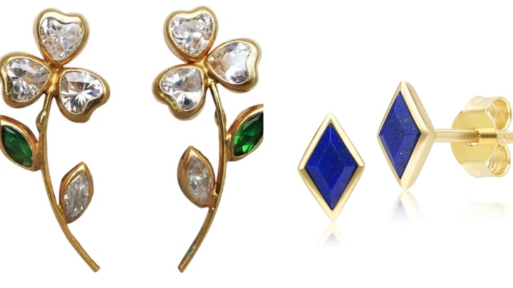 انواع گوشوارههای طلای کلاسیک با نگین انواع گوشوارههای طلای کلاسیک با نگین