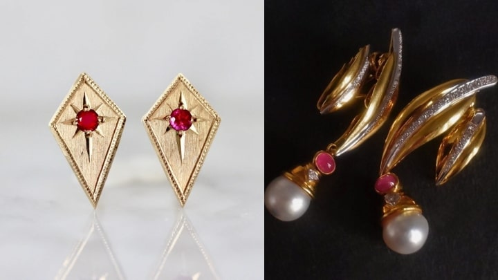 انواع گوشوارههای طلای کلاسیک با نگین انواع گوشوارههای طلای کلاسیک با نگین