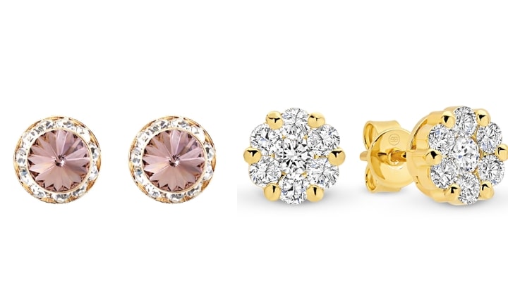 گوشوارههای طلای کلاسیک با نگین گوشوارههای طلای کلاسیک با نگین