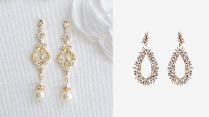 گوشواره‌های طلای کلاسیک با نگین