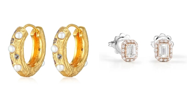 گوشوارههای طلای کلاسیک با نگین گوشوارههای طلای کلاسیک با نگین