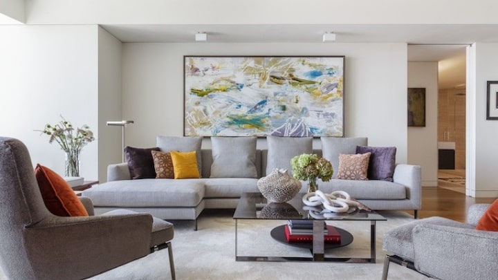 دیزاین مبل خاکستری به صورت هنری دیزاین مبل خاکستری به صورت هنری